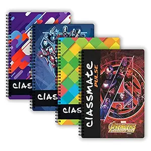 Classe Camate Pulse 1 Subject Notebook – 240 mm x 180 mm, couvercle souple, 180 pages, ligne unique, pack de 4